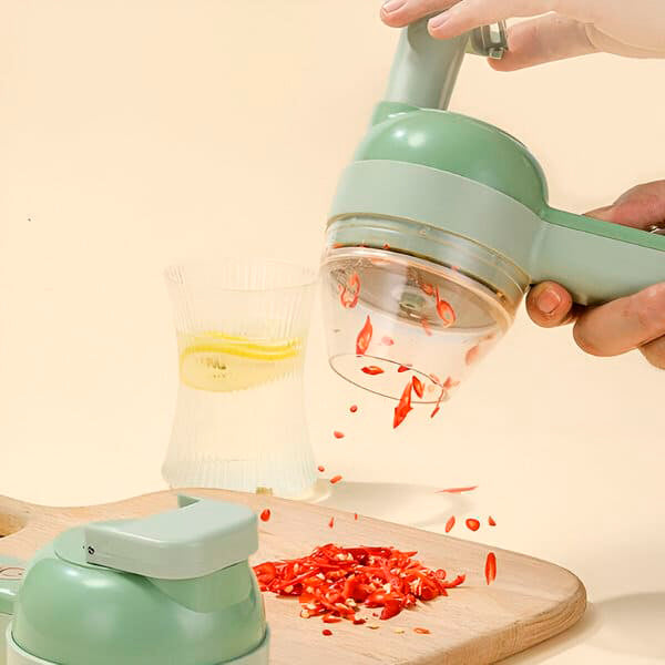 SnapChop Elektrischer 4-in-1 Gemüse- & Obstschneider – Schneiden